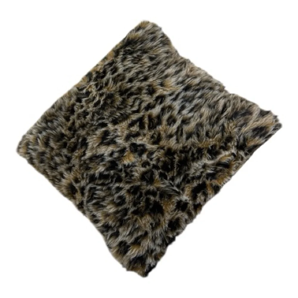 Luxury Faux Fur Leopard Throw Pillow | Plush Decorative Accent Cushion 16.5”